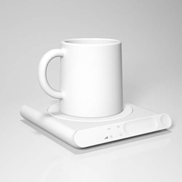 Luccase USB Tassenwärmer 123 × 120 × 18 MM PVC und ABS Kreative USB Warme Tasse Matte Thermostat Tasse Heizgerät Wärmer Pad Matte für Milch Kaffee Getränke (Weiß) - 3