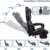 Massage Racing Gaming Stuhl Bürostuhl - Ergonomisches Sportsitz höhenverstellbarer Computerstuhl Chefsessel Schreibtischstuhl mit Kopfstützen, verstellbaren Armlehnen und Fußstützen (Grau) - 4