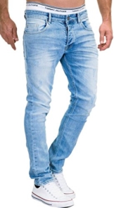 MERISH Jeans Herren Slim Fit Jeanshose Stretch Designer Hose Denim 9148-2100 (33-32, 9148 Hellblau) - 1
