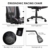 MFAVOUR Ergonomischer Gaming Stuhl für den Schreibtisch, Rückenlehne , verstellbare Armlehnen, bequeme integrierte Kopfstütze, geräuscharme Räder, 360°-drehbar, Stil für Gaming, 150 kg, grau-rot - 5