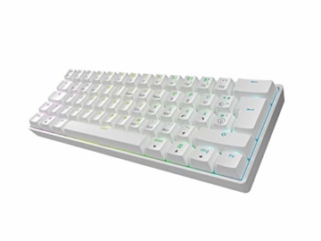 Mizar MZ60 Luna Hot-Swap Mechanische Gaming-Tastatur - 62 Tasten Mehrfarbige RGB-LED-Hintergrundbeleuchtung für PC-/Mac-Spieler - ISO Deutsches Layout (Weiß, Gateron Blue) - 2