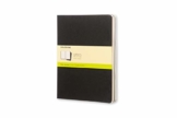 Moleskine Cahier Journal (3er Set Notizbücher mit weißen Seiten, Hardcover, Extra großes Format 19 x 25 cm, 120 Seiten) schwarz - 1