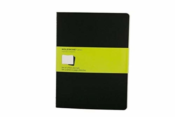 Moleskine Cahier Journal (3er Set Notizbücher mit weißen Seiten, Hardcover, Extra großes Format 19 x 25 cm, 120 Seiten) schwarz - 3