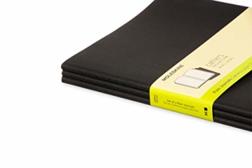 Moleskine Cahier Journal (3er Set Notizbücher mit weißen Seiten, Hardcover, Extra großes Format 19 x 25 cm, 120 Seiten) schwarz - 5