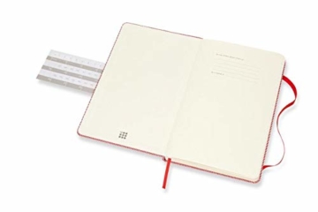 Moleskine Notizbuch Blend Kollektion (Liniertes Notizbuch mit Stoff Hardcover und elastischem Verschluss, Großformat 13 x 21 cm) 240 Seiten, rot - 3