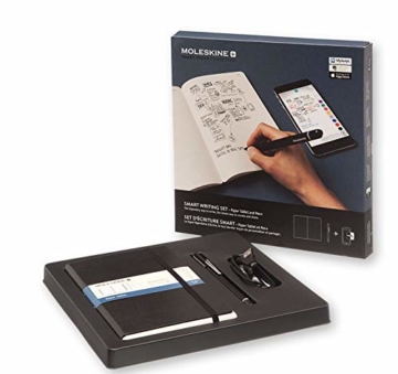 Moleskine Smart Writing Set Paper Tablet Notizbuch und Pen+ Smartpen (Smart Notizbuch Paper Tablet geeignet für die Verwendung mit Moleskine Pen+, gepunktet, Large 13 x 21cm) schwarz - 1