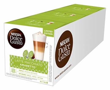 NESCAFÉ Dolce Gusto Latte Macchiato Amaretto, 48 Kapseln, 24 Getränke, 3er Pack (3 x 16 Kapseln) - 1