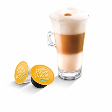 NESCAFÉ Dolce Gusto Latte Macchiato ungesüßt, 48 Kaffeekapseln, Ohne zugesetzten Zucker, Espresso, 3-Schichten -Köstlichkeit aus feinem Milchschaum, Aromaversiegelte Kapseln, 3er Pack (3 x 16 Kapseln) - 2