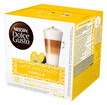 NESCAFÉ Dolce Gusto Latte Macchiato Vanilla | 48 Kaffeekapseln | Feines Vanille Aroma und leckerer Milchschaum | Arabica Robusta Mischung | Aromaversiegelte Kapseln | 3er Pack (3 x 16 Kapseln) - 2