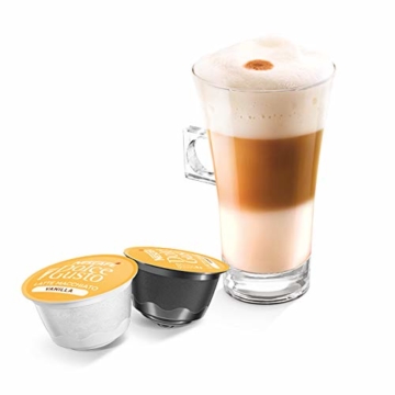 NESCAFÉ Dolce Gusto Latte Macchiato Vanilla | 48 Kaffeekapseln | Feines Vanille Aroma und leckerer Milchschaum | Arabica Robusta Mischung | Aromaversiegelte Kapseln | 3er Pack (3 x 16 Kapseln) - 3