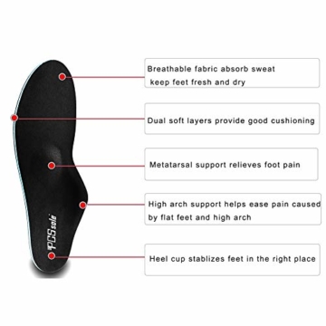 PCSsole Einlegesohle Hohe Fußstütze Weiche Medizinische Funktionelle Orthesen Einlegesohle, Insert für Plattfüße, Plantar Fasciitis, Fußschmerzen - 5