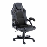 Play haha.Gaming Stuhl Büro Stuhl Drehstuhl Computer Stuhl Ergonomie Konferenz Stuhl Arbeits Stuhl Lordosenstütze PU-Leder Verstellbarer Arbeitsstuhl Gaslift ist SGS-geprüft(Schwarz) - 1