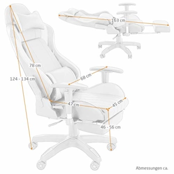 Raburg Gaming-Stuhl DRIFT HAWK – XXL Bürostuhl mit Relax-Fußstütze aus Soft-Touch Kunstleder in SCHWARZ/BLAU, ergonomisch geformt + 180° Easy-Chill-Funktion, 360° drehbar - Tragkraft 150 kg - 5