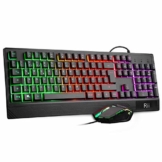 Rii Gaming Tastatur und Maus Set, maus und tastatur, RGB Hintergrundbeleuchtung QWERTZ (DE-Layout), Regenbogen Farben Beleuchtete USB Wasserdicht Tastatur und Maus mit 3200 DPI für Pro PC Gamer - 1