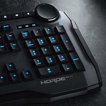 Roccat Horde AIMO Membranical RGB Gaming Tastatur (AIMO LED Beleuchtung, Präzisions-Tastenlayout, Quick-fire Makro-Tasten, konfigurierbares Tuning-Rad, USB) schwarz - 6