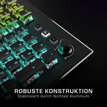 Roccat Vulcan Pro - Optische RGB Gaming Tastatur, AIMO LED Einzeltastenbeleuchtung, Titan Switch Optical, Aluminiumoberfläche, Multimedia-Tasten, Handballenauflage, schwarz - 4