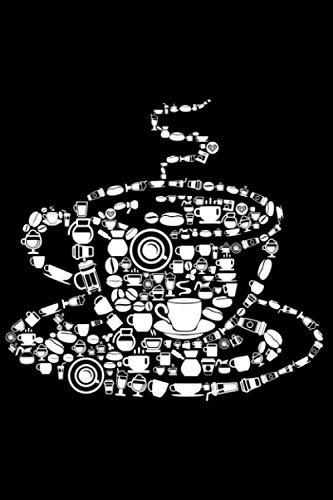 Silhouette Kaffetasse Kaffeeliebhaber Spruch: DIN A5 Liniert 120 Seiten / 60 Blätter Notizbuch Notizheft Notiz-BlockKaffee Coffee Langschläfer Kaffeetrinker Designs - 1