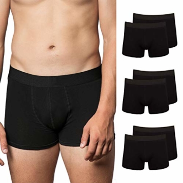 Snocks Boxershorts Herren ohne Logo (6X) Unterhosen Männer (6X Schwarz, Large) - 1