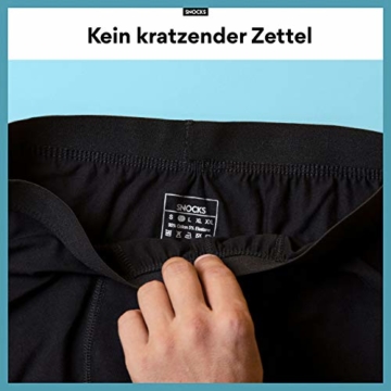 Snocks Boxershorts Herren ohne Logo (6X) Unterhosen Männer (6X Schwarz, Large) - 2