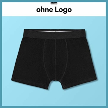 Snocks Boxershorts Herren ohne Logo (6X) Unterhosen Männer (6X Schwarz, Large) - 3