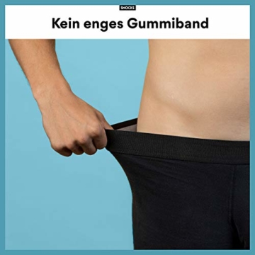 Snocks Boxershorts Herren ohne Logo (6X) Unterhosen Männer (6X Schwarz, Large) - 5