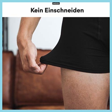 Snocks Boxershorts Herren ohne Logo (6X) Unterhosen Männer (6X Schwarz, Large) - 6