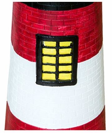 Solar-Leuchtturm mit rotierender Leuchte, Dekoturm aus Polyresin, 37 oder 82 cm hoch, Leuchtturm in den Farben rot, blau oder schwarz - 3