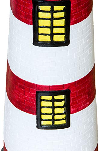 Solar-Leuchtturm mit rotierender Leuchte, Dekoturm aus Polyresin, 37 oder 82 cm hoch, Leuchtturm in den Farben rot, blau oder schwarz - 6