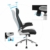 SONGMICS Bürostuhl, Drehstuhl, Chefsessel, Bürodrehstuhl mit Kopfstütze, klappbare Armlehnen, Wippfunktion, Schwarz OBN86BK - 7
