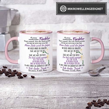 Tasse mit Spruch von der Mama für die Tochter - Kaffeetasse/Familie/Geschenk-Idee/Mug/Cup/Innen & Henkel Rosa - 2