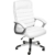 TecTake 800337 Design Bürostuhl Chefsessel mit gepolsterten Armlehnen und Wippmechanik, Softpolsterung - Diverse Farben - (Weiß - 402151) - 1