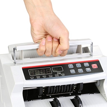 TravelerK Geldzählmaschine Geldzähler Geldscheinzähler mit LED Display Echtheitprüfung Banknotenzähler mit UV und MG Systeme für Banknoten & Geldscheine Euro Doller Pound - 4