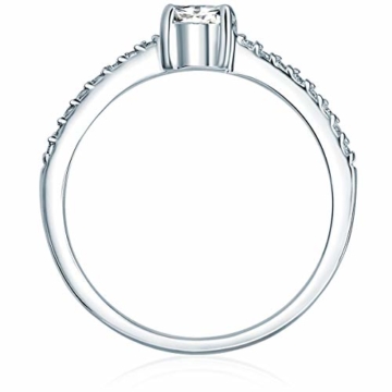 Tresor 1934 Damen-Ring Sterling Silber Zirkonia weiß im Brillantschliff - Verlobungsring Silberring Damen mit Stein Antragsring - 3