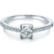 Tresor 1934 Damen-Ring Sterling Silber Zirkonia weiß im Brillantschliff - Verlobungsring Silberring Damen mit Stein Antragsring - 1
