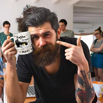 TRIOSK Pinguin Tasse Kaffee Kaputt mit Spruch lustig Coffee Geschenk für Arbeit Büro Frauen Freundin Kollegin Chef Pinguinliebhaber - 4