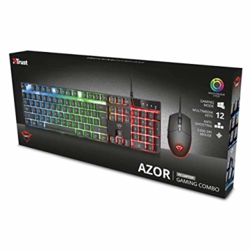Trust GXT 838 Azor Gaming Tastatur und Maus Set (QWERTZ- Deutsches Tastaturlayout, LED beleuchtung, 3000 DPI) schwarz - 12