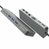 USB C-Hub, USB C-Dockingstation, dreifaches Display 14-in-1-Typ C-Dockingstation mit 2 HDMI-, VGA-, PD-Typ C-Anschlüssen, Gigabit-Ethernet, SD-TF-Kartenleser, 5 USB-Anschlüssen für MacBook und Windows - 1