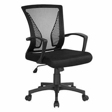 Yaheetech Bürostuhl Schreibtischstuhl ergonomischer Drehstuhl Chefsessel höhenverstellbar Sportsitz Mesh Netz Stuhl - 1