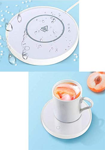 Zhangpu Tassenwärmer Getränkewärmer Pad, Kaffeewärmer, USB Getränkewärmer, intelligenter Berührungsschalterwärmer, tragbares, automatisches Ausschalten des Desktop-Getränkewärmer Heizpads,Weiß - 6