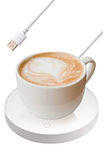 Zhangpu Tassenwärmer Getränkewärmer Pad, Kaffeewärmer, USB Getränkewärmer, intelligenter Berührungsschalterwärmer, tragbares, automatisches Ausschalten des Desktop-Getränkewärmer Heizpads,Weiß - 1