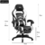 Amazon Brand - Umi Gaming Stuhl Bürostuhl Schreibtischstuhl mit Armlehne Drehstuhl Höhenverstellbarer Gaming Sessel PC Stuhl Ergonomisches Chefsessel mit Fußstützen White - 6
