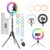 GerTong 12 Zoll Ringlicht mit Stativ Handy Bunt, Tisch Led Ringlicht/150cm Bodenständer Ring Light mit Fernbedienung für YouTube Video/Selfie/Makeup, 20 RGB-Modi 13 Helligkeit - 1