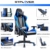 GTPLAYER Gaming Stuhl Bürostuhl Gamer Ergonomischer Stuhl Einstellbare Armlehne Einteiliger Stahlrahmen Einstellbarer Neigungswinkel (Schwarz-Blau) - 3