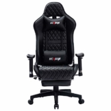 KCREAM Gaming Stuhl Gaming Sessel Massage Racing Bürostuhl Höhenverstellbarer Drehstuhl PC Stuhl Ergonomisches Computerstuhl Gamer Stuhl (schwarz) - 1