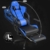 Kirogi Gaming-Stuhl, Gamer-Stuhl mit Fußstütze, Ergonomischer Computerstuhl mit Lendenwirbelstütze, Verstellbarer PC-Gaming-Stuhl für Erwachsene, großer und hoher Bürostuhl aus Kohlefaser Leder. Blau - 2