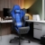 Kirogi Gaming-Stuhl, Gamer-Stuhl mit Fußstütze, Ergonomischer Computerstuhl mit Lendenwirbelstütze, Verstellbarer PC-Gaming-Stuhl für Erwachsene, großer und hoher Bürostuhl aus Kohlefaser Leder. Blau - 6