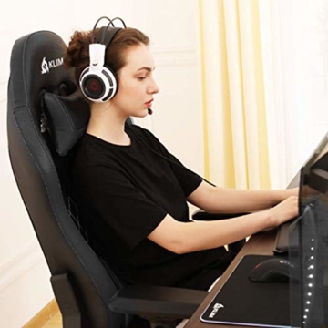 KLIM Esports Gaming Stuhl + Mit Lenden- und Nackenstütze + Verstellbar Gaming Sessel + Ergonomisch PC Stuhl + Kunstleder und Premium-Materialien + Schwarz Gamer Stuhl 2021 Version Gaming Chair - 5