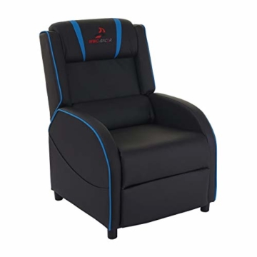 Mendler Fernsehsessel HWC-D68, HWC-Racer Relaxsessel TV-Sessel Gaming-Sessel, Kunstleder - schwarz/blau - 1