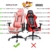 Nokaxus Gaming-Stuhl Bürostuhl Größe hohe Rückenlehne ergonomischer Rennsitz mit Massage Lendenwirbelstütze und einziehbarer Fußstütze PU-Leder 90-180 Grad Anpassung der Rückenlehne (Yk-6008-pink) - 5
