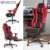 Vicco Gaming Chair Alpha Racing Stuhl Sessel Bürostuhl Chefsessel Drehstuhl Fußstütze (Schwarz/Rot) - 2